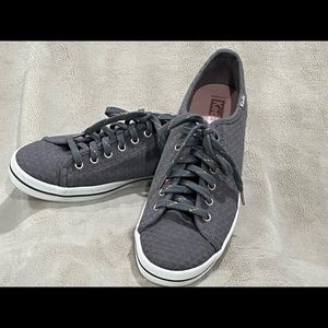 Keds-Kickstart Jersey Lace-up Sneaker. Women Size 8 1/2. Dark Grey(purple hue)